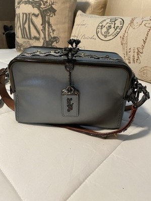 Coach 1941 Mailbox Bag Metallic Smoke with Crystal Embellishment
