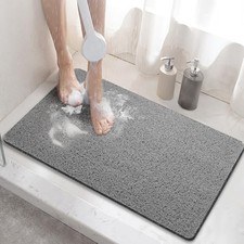 Shower Mat Bathtub Mat Non-Slip, Soft Tub Mat with Drain, PVC Loofah Bath Mat ..