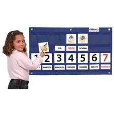 Calendario Settimanale, Prima Adesso Dopo, Pannello con Tasche Trasparenti .