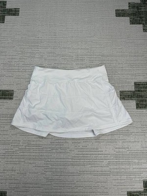 Lululemon Pace Rival Mid Rise Tennis Skirt Skort Women 8 White Golf Quick Drying