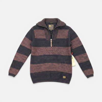 KHUJO Damen Pullover Modell: Tosca Dunkel Blau/Burgund S
