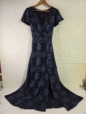 NWT Lulus Compelling Love Jacquard Navy Lace Maxi Dress Women  s Sz M