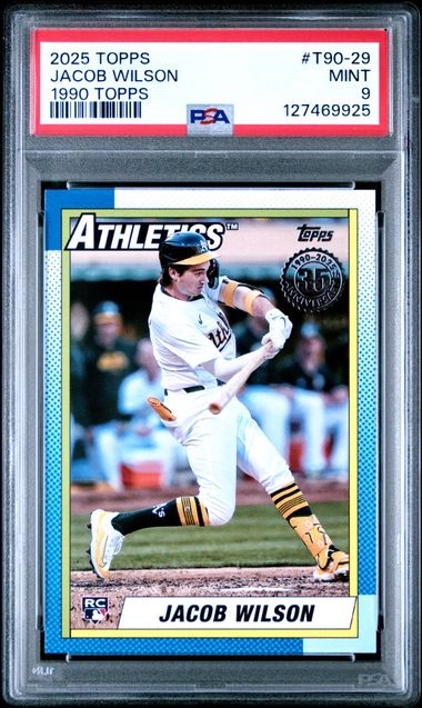 2025 Topps #T90-29 JACOB WILSON RC 1990 Topps Insert Rookie Card MT Graded PSA 9