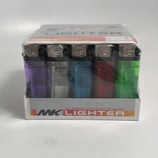 New Case MK Assorted Color Lighters 50 Pcs Lighter Red White Blue 3A Disposable