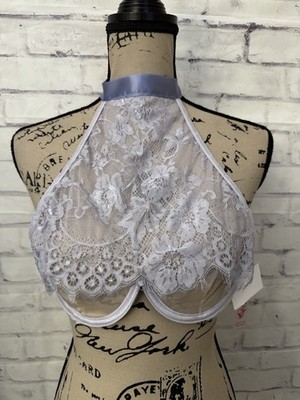 Fantasy Lingerie Tease Venus Halter Bra Size L/XL Lilac Purple Lace Halter New