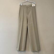 Vintage 1970s Levis Women 8 L Bend Over Pant Khaki Tan Dacron Wide Leg High Rise