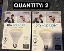 NOS 2-PACK lot FEIT Electric DAY  NIGHT Intellibulb LED Light Bulb 65 Watt BR30