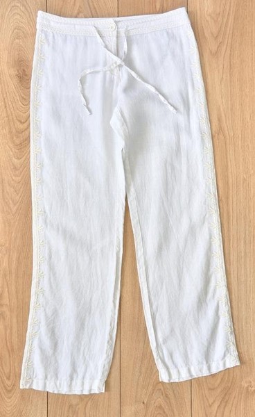 Women Tommy Bahama Trousers White Linen 36 / S /