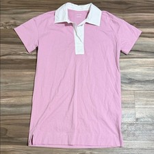 EVERLANE Organic Cotton Polo Shirt Dress Lavender Mauve M Casual Preppy