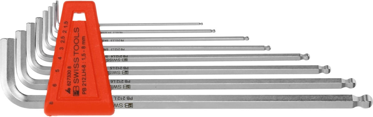 PB SWISS TOOLS - Set di chiavi maschio esagonali piegate esecuzione cromata
