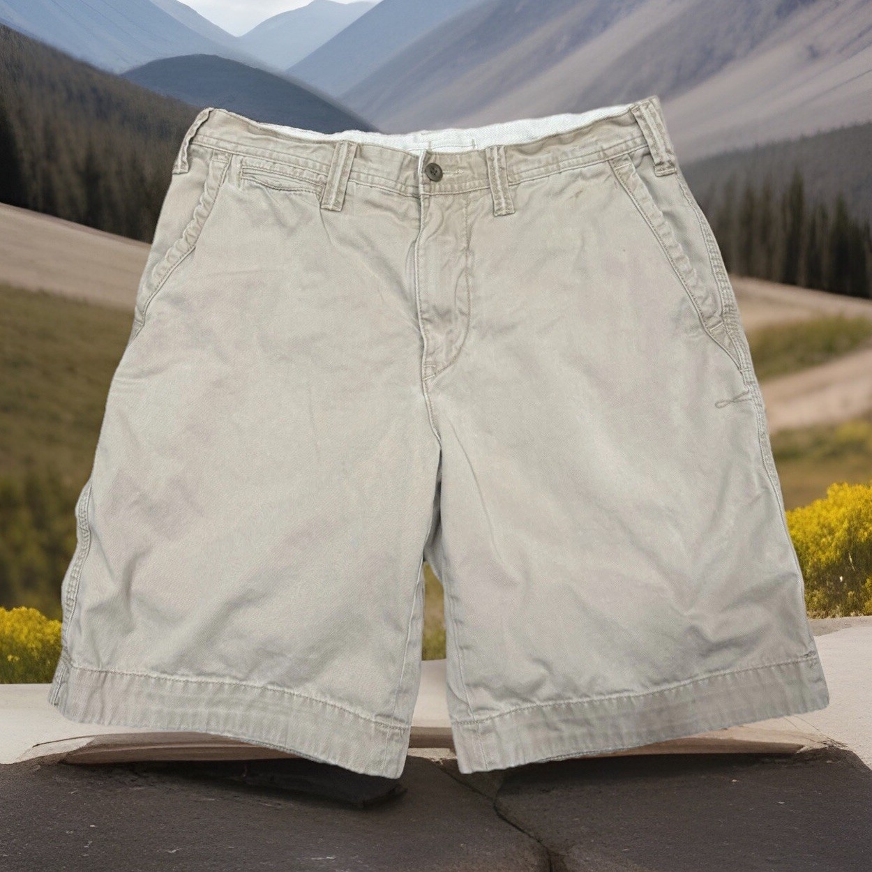Vintage Polo Ralph Lauren Pony Logo Khaki Beige Shorts Men