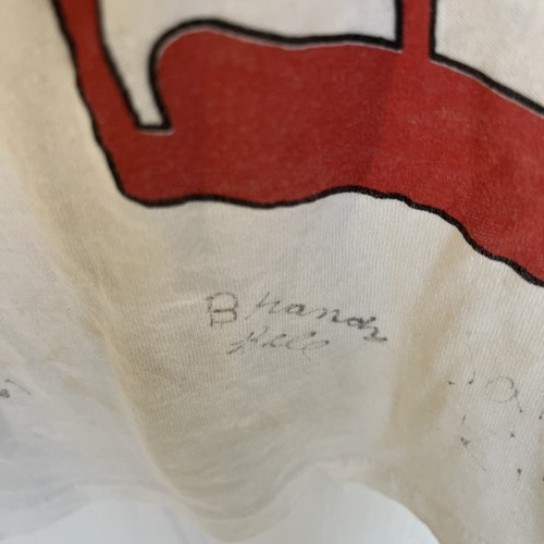 Vintage Bon Jovi Slippery When Wet Tour White T-Shirt Cotton Blend Mens flaw - Picture 5 of 16