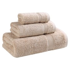 Egyptian Cotton 3-Piece Towel Set, Basic Towels For Bathroom, Home Decor, Gue...
