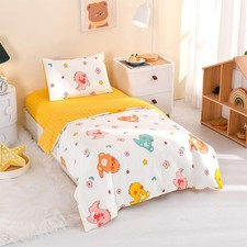 3 Piece Dinosaur Printed Crib Bedding Set - 100 Cotton, Cute Animal Pattern ...