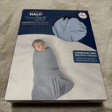 HALO Sleepsack 100 Cotton Swaddle - Baby Blue, 3-6 Months
