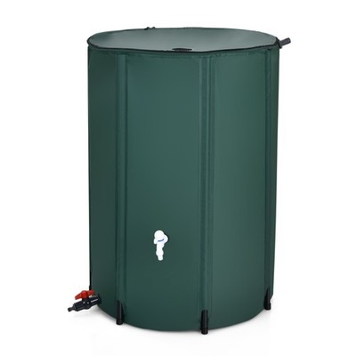 100 Gallon Rain Barrel Water Collector Collapsible Tank W/ Spigot Filter