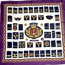 Calvin Klein Nautical Silk Scarf Vintage made in Japan 34x34 inches