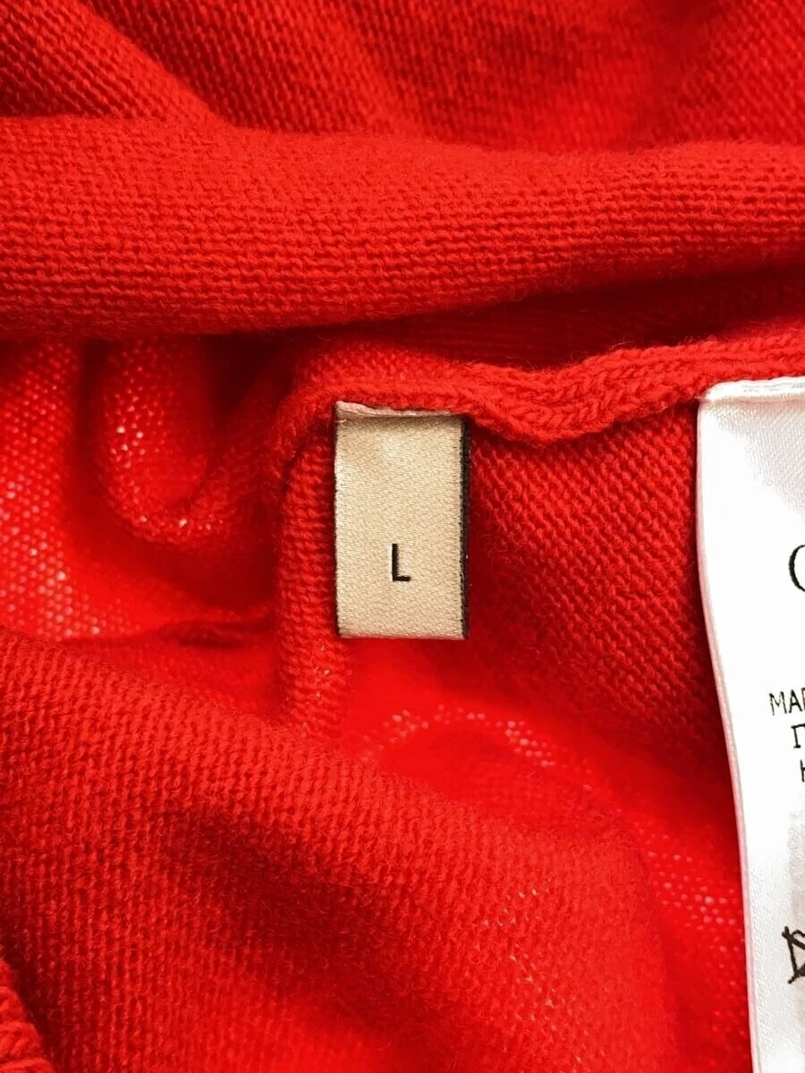 GUCCI 22AW Trifoglio Pullover Maglia Felpa con Cappuccio Lana Rosso Taglia L #EG AGA