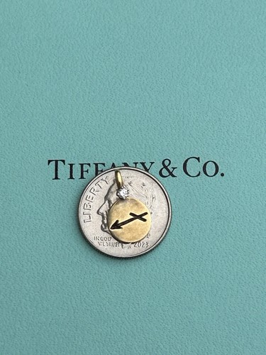 Tiffany & Co 14K Gold Diamond Zodiac Sagittarius Mini Disk Charm Pendant RARE - Picture 6 of 11
