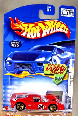 2002 Hot Wheels #25 First Editions 13/42 FERRARI P4 Red w/Gold 5 Spoke Wheels - Image 1 of 4