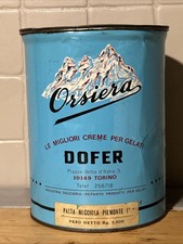 Scatola Pubblicitaria Cilindro Creme X Gelati Orsiero Torino Anni 50