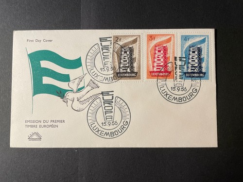 FDC Luxemburg Cept 1956, Mi. 555-557, Michel: 120,00 EUR, alles abgebildet