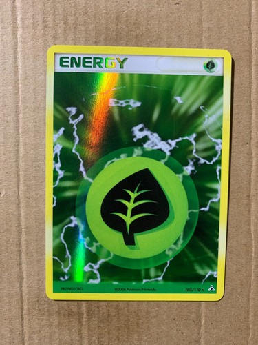 Grass Energy 105/110 EX Holon Phantoms - Reverse Holo Pokemon Card - EX/NM