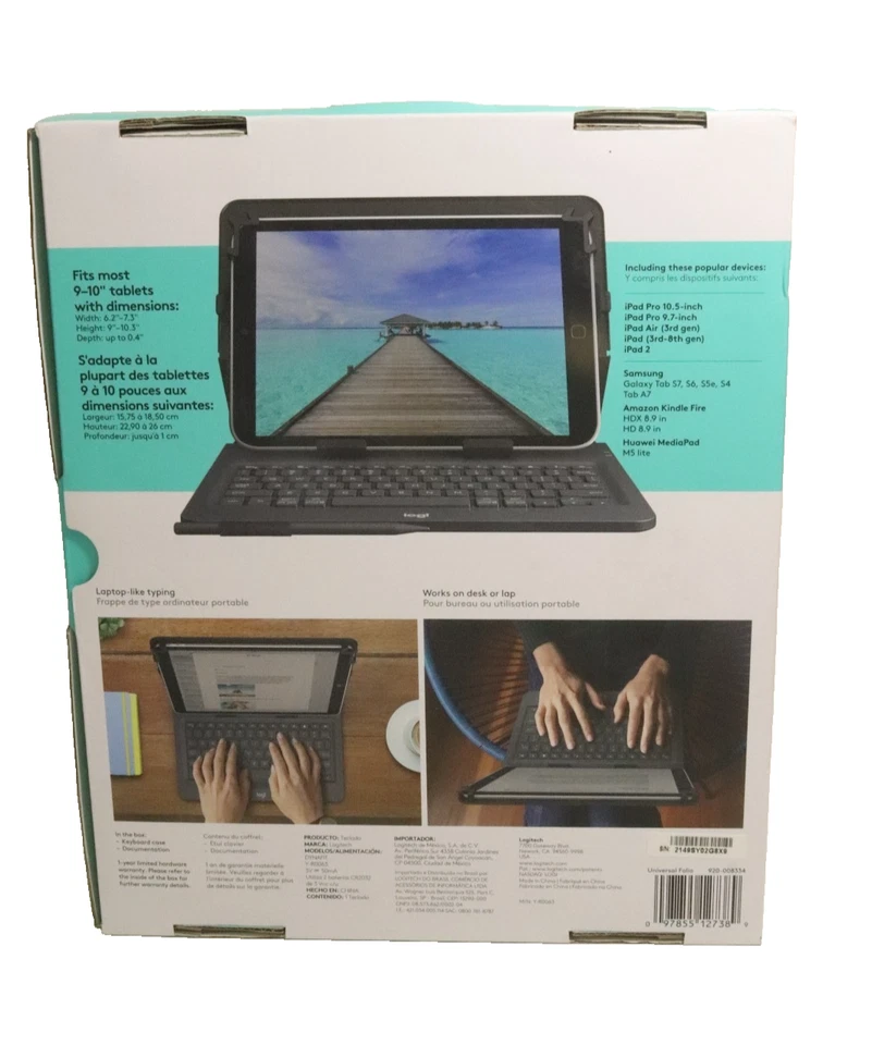 NEW Logitech Universal Keyboard Case for 9" & 10" iPad Android Tablet - Image 4 of 4