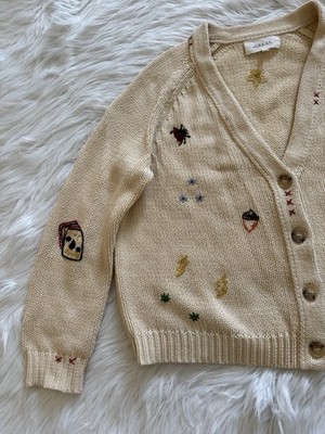 The Great. The Charm Cardigan Sweater Knit Cream 1 Small | eBay
