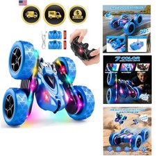 Remote Control Stunt Car 4WD 360 Flip Double Sided RC Cars, LED Light Bar, U...