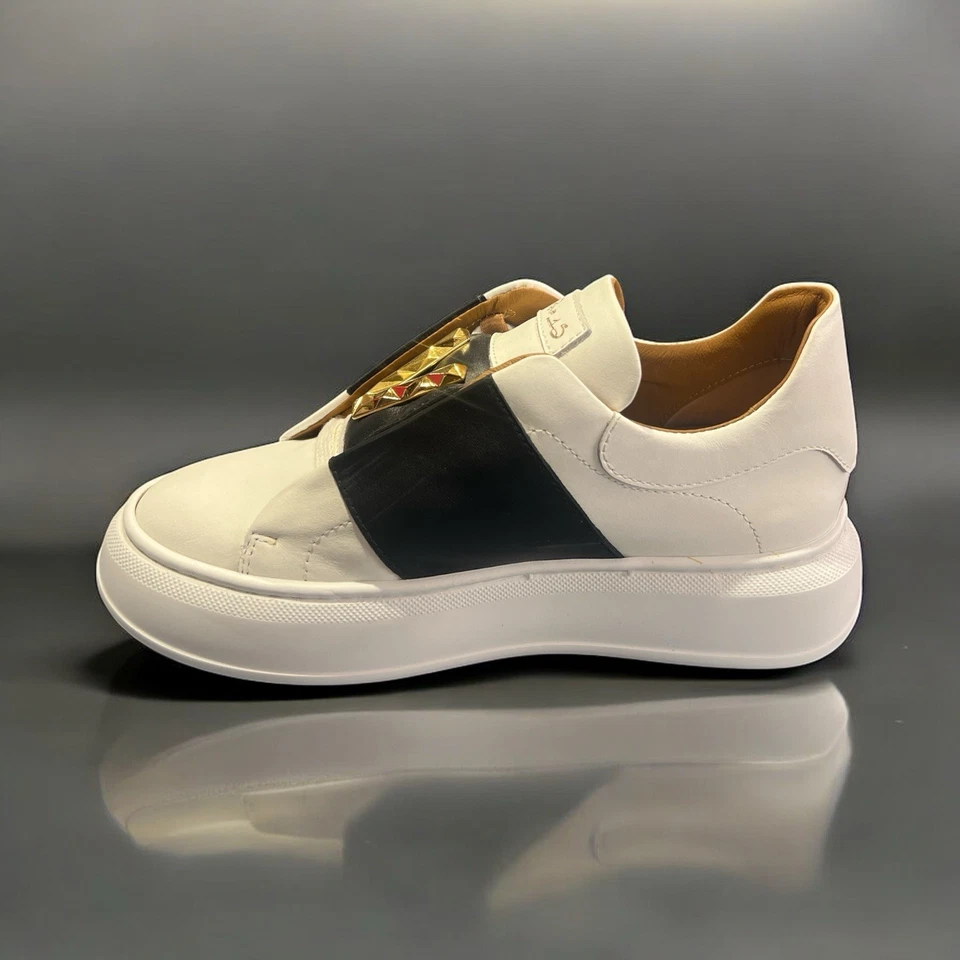 VIA ROMA 15 - SNEAKERS BIANCO/ NERO CON ACCESSORIO SCONTO 50% - Immagine 3 di 4