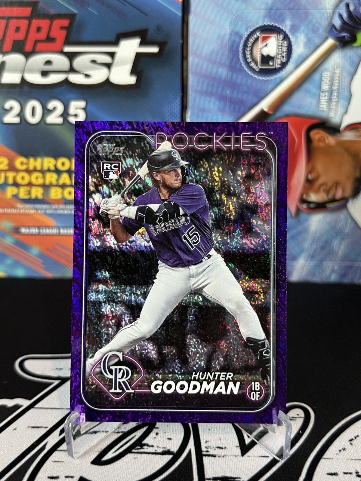 2024 Topps Series 2 Hunter Goodman /799 Purple Foil SP RC #432 Colorado Rockies