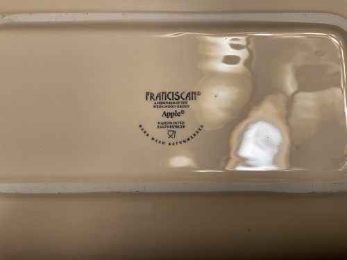 Cesta de pan de manzana franciscana (grupo Wedgwood) loza pintada a mano - Imagen 9 de 10