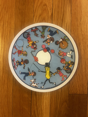 Vintage 1980 Mr Peanut Planters Kids INHP Artisan Ware Melamine 8 Inch Plate (2)