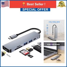 6 in 1 USB C Hub Docking Station with 4K HDMI USB 3.0 PD 87W SD/TF for MacBook