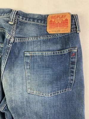 vtg Replay Blue Jeans Size 33x34 Made In Italy Blue (fits 30x31) y2K