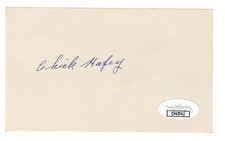 Chick Hafey Signed Autographed 3X5 Index Card Cardinals Reds HOFer JSA CF45742