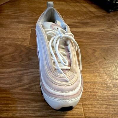 Nike Air Max 97 White/Pink Low Top Lace-Up Solid Athletic Sneakers