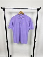 Vintage Chemise Lacoste Polo Shirt XL Made In France Lavender Sleeve Logo Rare