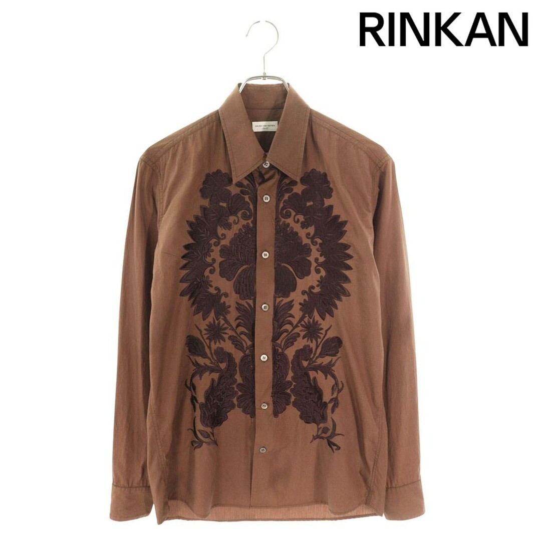 Dris Van Noten 73-01-94-01020 Embroidered Cotton Long Sleeve Shirt Men's 46 Used