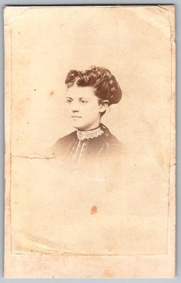 Antique CDV Circa 1860s B.L.H. Dabbs Young Lady In Dress Pittsburgh PA