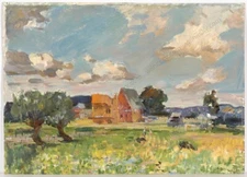 Leonid Titarchuk (1939-2014) "At the Edge of Village", Oil Painting, 1967 (1)