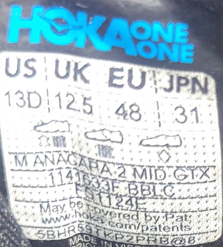 Hoka One One ANACAPA 2 MID GTX Mens Size US 13D Black Nubuck Athletic Sneakers - Picture 10 of 10