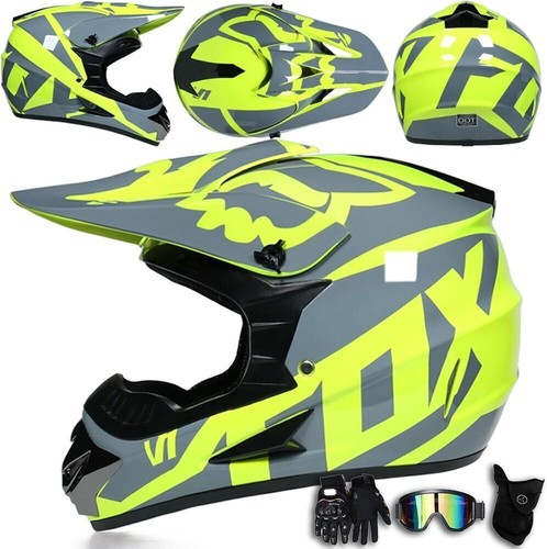 Kinder Erwachsene Motocross Helm Integralhelm + Cross Brille + Handschuhe ^M - Bild 21 von 35
