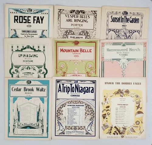 (9) Century Certified Edition Sheet Music Song Booklets Piano, Vintage 20's 30's