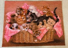 KITTEN CABOODLE (Vintage Springbok) -- 500 Piece Jigsaw Puzzle -- Complete