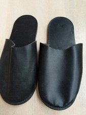 Noah Marion Black Leather Slippers Shoe Size 46