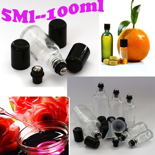Wholesale 5~100ML Clear Thick Metal Roller Ball Glass Lid Essential Oil Bottle - Picture 2 of 19