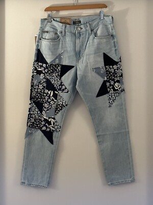 NEW! Polo Ralph Lauren BLUE Women's Quilted Patchwork Boyfriend