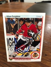 1990-91 UPPER DECK #4 ADAM CREIGHTON SIGNED AUTOGRAPHED CARD A